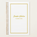 Elegante minimalistische chique witgouden weekplan planner<br><div class="desc">Verhoog uw planningsroutine met de Elegant Minimalist Chic White & Gold Weekly Planner. Ontworpen voor degenen die de fijnere dingen waarderen, combineert deze planner eenvoud met sophisticatie, met een heldere witte achtergrond geaccentueerd door luxe gouden details. De subtiele gouden accenten voegen een vleugje elegantie toe, waardoor deze planner niet alleen...</div>