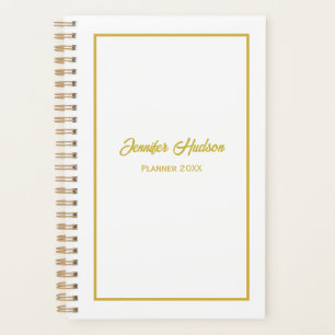 Elegante minimalistische chique witgouden weekplan planner