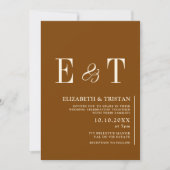 Elegante Minimalistische Chocolade Bruiloft Kaart (Voorkant)