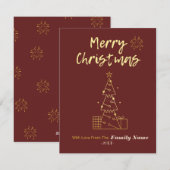 Elegante minimalistische Christmas Flat Holiday Ka Feestdagenkaart (Voorkant / Achterkant)