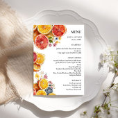 Elegante Minimalistische Citrus Trouwtafel Menu