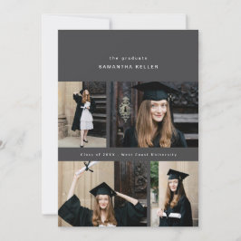 Elegante minimalistische collage van 4 foto's foto aankondiging