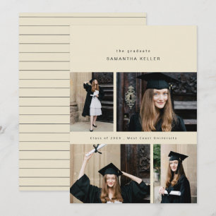 Elegante minimalistische collage van 4 foto's foto aankondiging