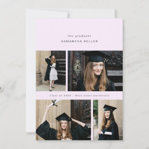 Elegante minimalistische collage van 4 foto's foto aankondiging