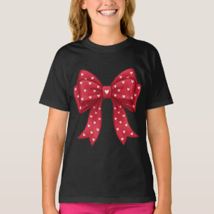 Elegante minimalistische coquette rode strik met h t-shirt