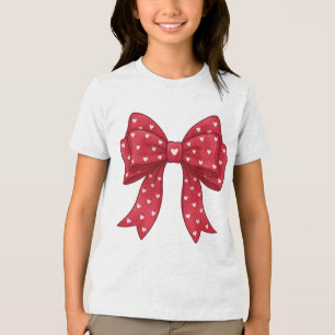 Elegante minimalistische coquette rode strik met h Tri-Blend shirt