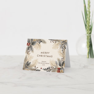 Elegante minimalistische corporate Bohemian Kerstm Feestdagen Kaart
