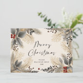 Elegante minimalistische corporate Bohemian Kerstm Feestdagenkaart (Staand voorkant)