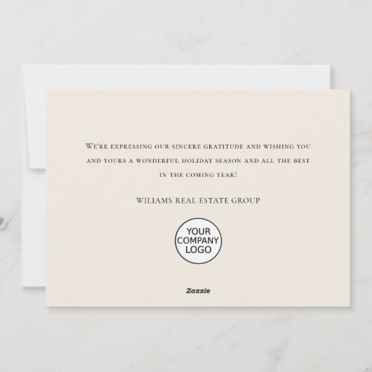 Elegante minimalistische corporate Bohemian Kerstm Feestdagenkaart (Achterkant)