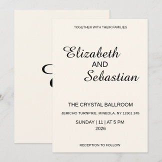 Elegante Minimalistische Crème Calligrafie Bruilof