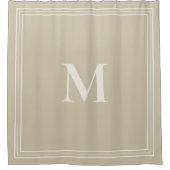 Elegante minimalistische crème Ivoor Monogram Douchegordijn (Voorkant)