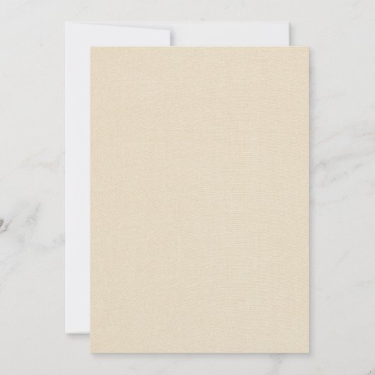 Elegante minimalistische crème linnen effect bruil kaart (Achterkant)