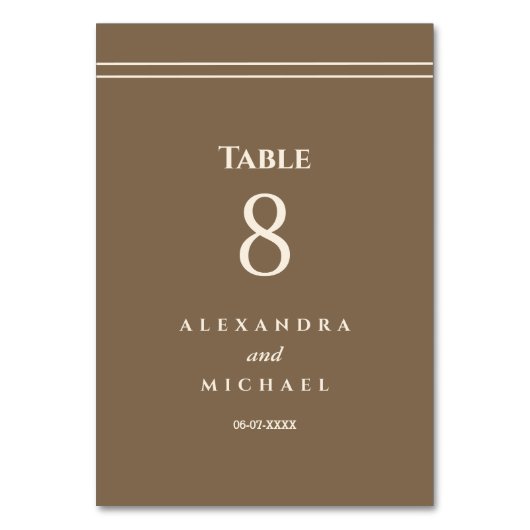 Elegante minimalistische crème taupe bruiloft kaart (Voorkant)