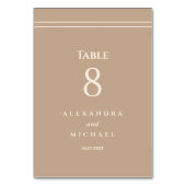 Elegante minimalistische crème taupe bruiloft kaart (Voorkant)