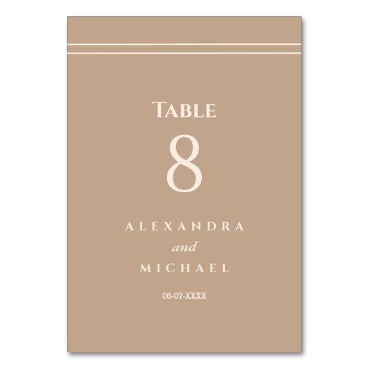Elegante minimalistische crème taupe bruiloft kaart (Voorkant)