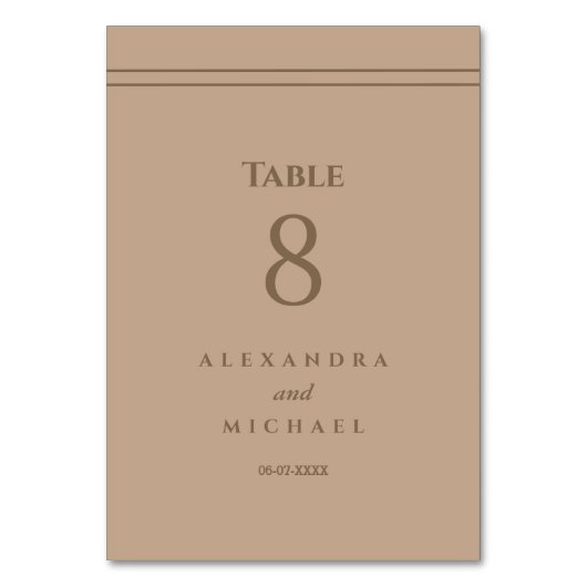 Elegante minimalistische crème taupe bruiloft kaart (Achterkant)