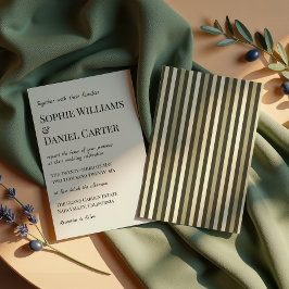 Elegante Minimalistische Crème & Zwarte Trouwkaart Kaart