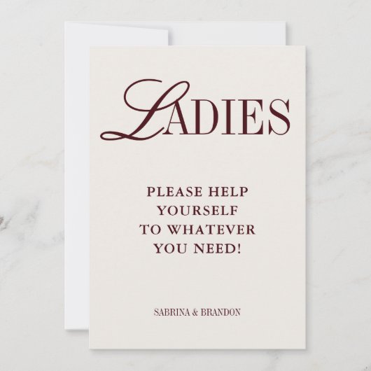 Elegante minimalistische dames badkamermand teken kaart (Voorkant)