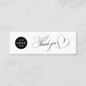 Elegante minimalistische dank u script logo mini visitekaartje (Voorkant)