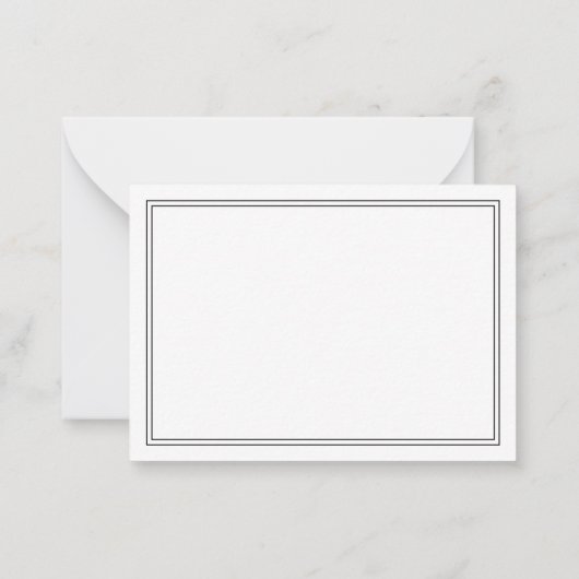 Elegante minimalistische dank u zwarte twee grens notitiekaartje (Achterkant)