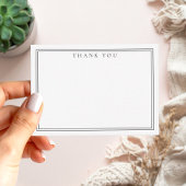 Elegante minimalistische dank u zwarte twee grens notitiekaartje