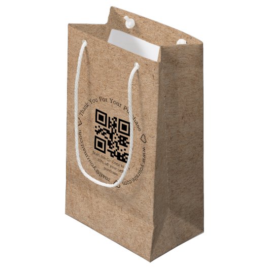 elegante minimalistische dankjewel zakelijke qr-co klein cadeauzakje (Voorkant Gekanteld)