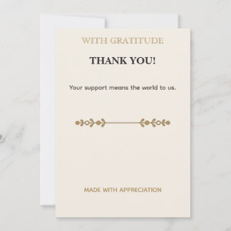 Elegante Minimalistische Dankkaart – Ivoor en Goud Bedankkaart