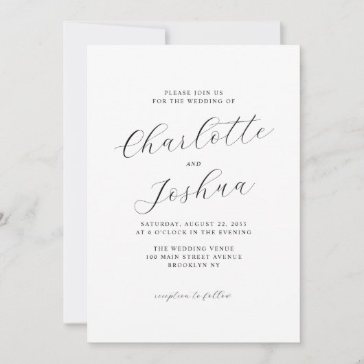 Elegante minimalistische details RSVP QR-code brui Kaart (Voorkant)