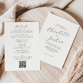 Elegante minimalistische details RSVP QR-code brui Kaart