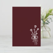 Elegante Minimalistische Diep Bordeaux Kaart (Staand voorkant)