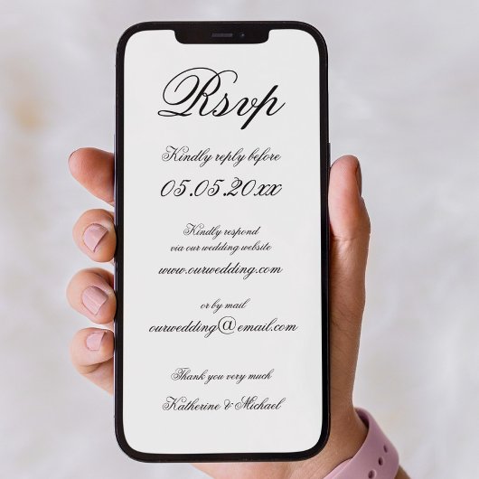 Elegante Minimalistische Digitale Trouw Uitnodigin Kaart