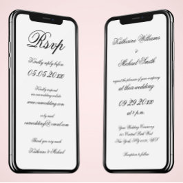 Elegante Minimalistische Digitale Trouw Uitnodigin Kaart