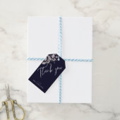 Elegante minimalistische donkerblauwe, aquarel Dan Cadeaulabel (Met Touw)
