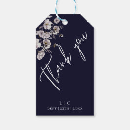 Elegante minimalistische donkerblauwe, aquarel Dan Cadeaulabel