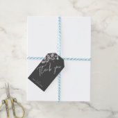 Elegante minimalistische donkergrijze, aquarel Dan Cadeaulabel (Met Touw)
