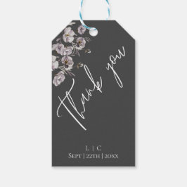 Elegante minimalistische donkergrijze, aquarel Dan Cadeaulabel