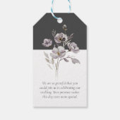 Elegante minimalistische donkergrijze, aquarel Dan Cadeaulabel (Achterkant)