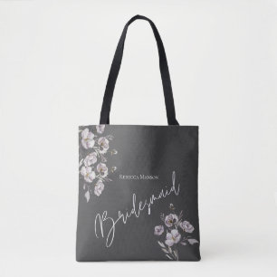 Elegante minimalistische donkergrijze waterverf br tote bag
