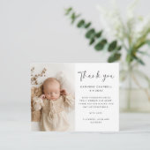 Elegante minimalistische doop | Baby shower dank u (Staand voorkant)