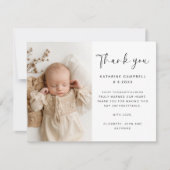 Elegante Minimalistische Doop | Baby Shower Dankje (Voorkant)