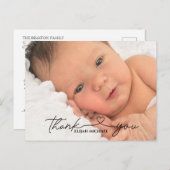 Elegante minimalistische doop dank je kaart (Voorkant / Achterkant)