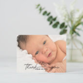 Elegante minimalistische doop dank je kaart (Staand voorkant)