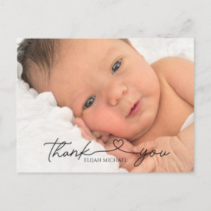Elegante Minimalistische Doop Dankkaart Briefkaart