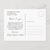 Elegante minimalistische doop dankkaart briefkaart (Achterkant)