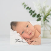 Elegante minimalistische doop dankkaart briefkaart (Staand voorkant)