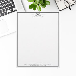 Elegante Minimalistische Driedelige Monogram Briefhoofd