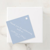 Elegante minimalistische Dusty Blue Favoriet Label (In situ)