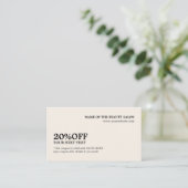 Elegante minimalistische Ecru White Coupon Salon (Staand voorkant)