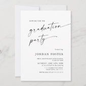 Elegante minimalistische één foto afstudeerfeest kaart (Voorkant)