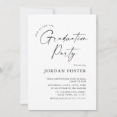 Elegante minimalistische één foto afstudeerfeest kaart (Voorkant)